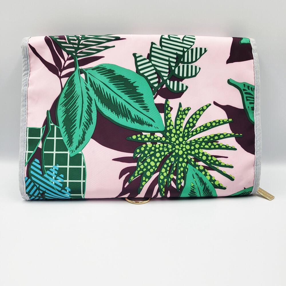 Sophia Joy Tropical Pink Green Multicolored Hanging Travel Makeup Cosmetic Bag - Picture 2 of 9